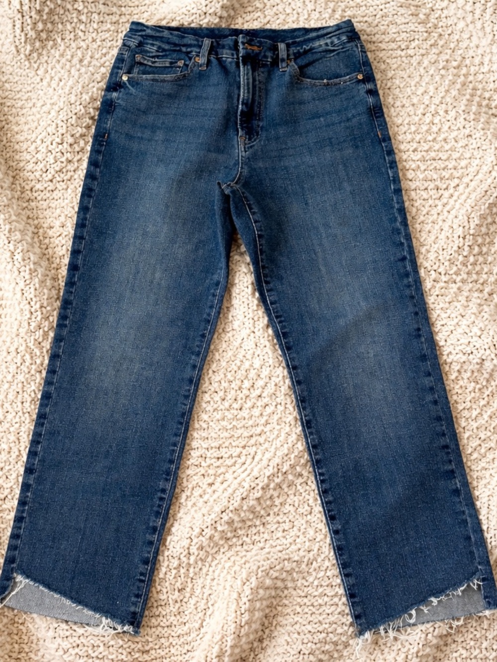 Express Dark Blue Straight Leg Jeans